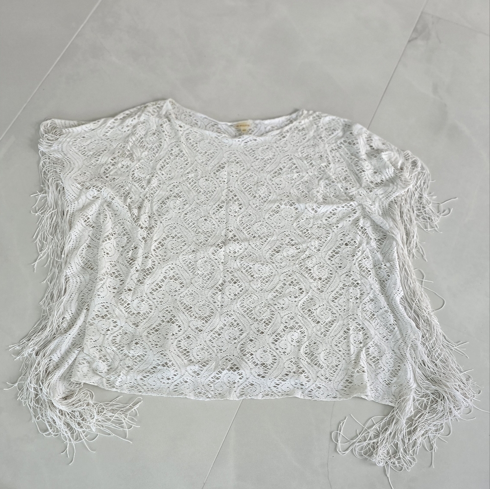 Pilyq White Lace Fringe Swim Cover-Up - Size XS/S - Picture 5 of 8